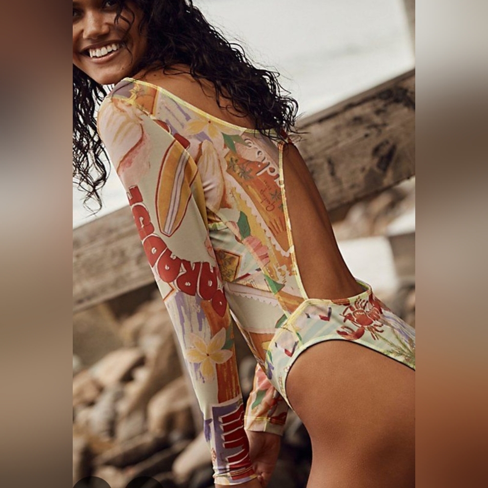 Free people-Beach Free-est DionMesh One -piece Surf Suit , multiple color Size L
